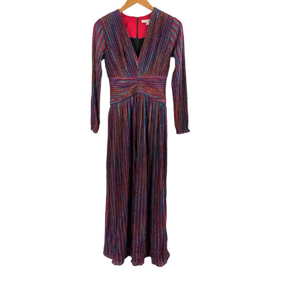 Jonathan Simkhai Rainbow Metallic Stripe Gown Size 4 Evening Formal - Picture 5 of 9